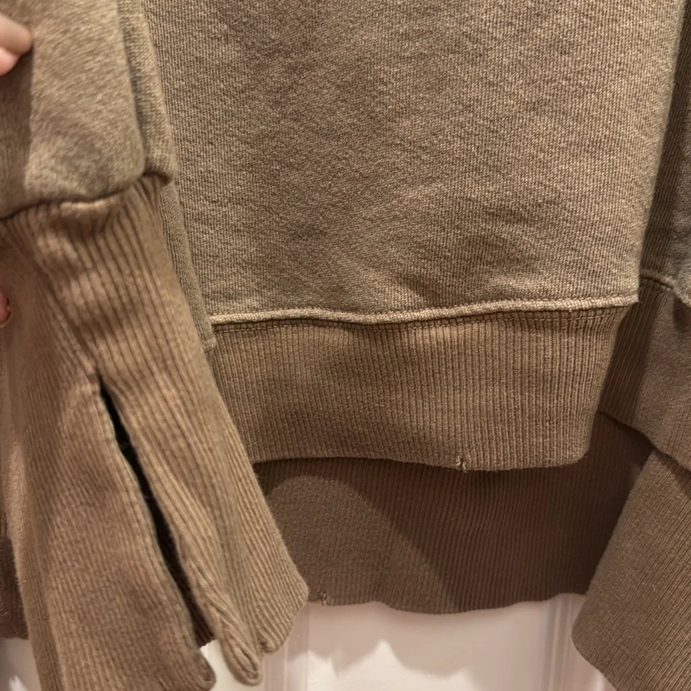 FREE PEOPLE WE THE FREE “TEXAS”CAMDEN SWEATSHIRT Brown NWOT sz M - Picture 8 of 9
